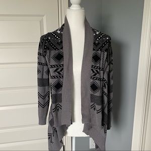 Grey and White Aztec Cardigan size medium